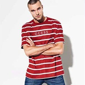 (NEW) GUESS ORIGINALS striped shirt; red & white
